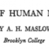 A Theory of Human Motivation (Abraham H. Maslow)