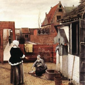 Woman and Maid in a Courtyard