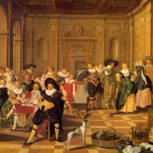 Banquet Scene In A Renaissance Hall