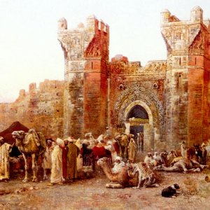 The Departure Of A Caravan From The Gate Of Shelah Morocco