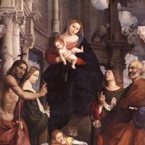 Madonna And Child Enthroned With Saints