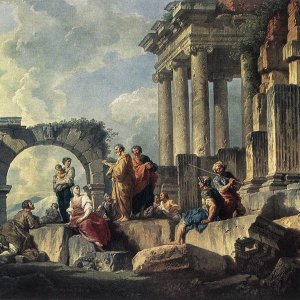 Apostle Paul Preaching On The Ruins