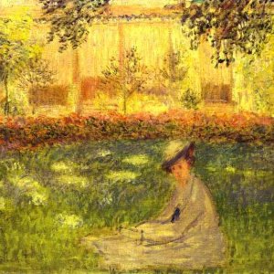 Woman Sitting in a Garden